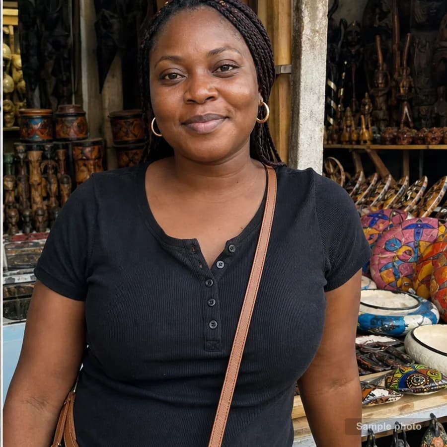 Aisha Mensah on a local Accra route