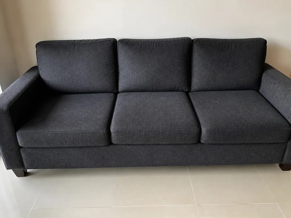 Three Seat Fabric Sofa in Charcoal detail photo