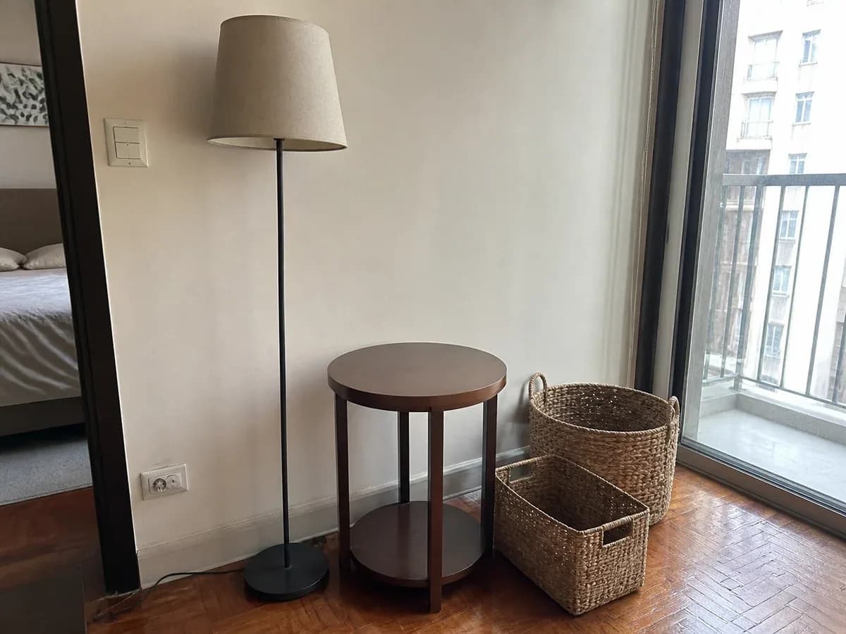 Floor Lamp, Side Table and Woven Basket Set sample listing photo