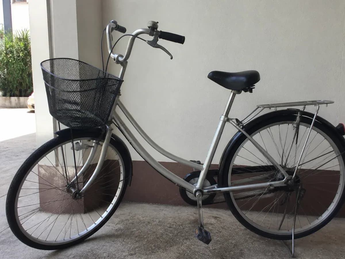 Folding City Bike with Rear Rack detail photo