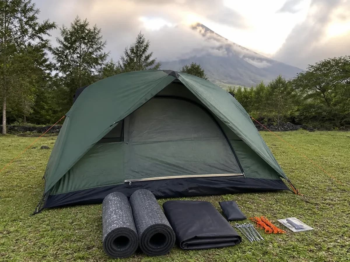 Bicol Two Person Camping Tent and Sleeping Mats detail photo
