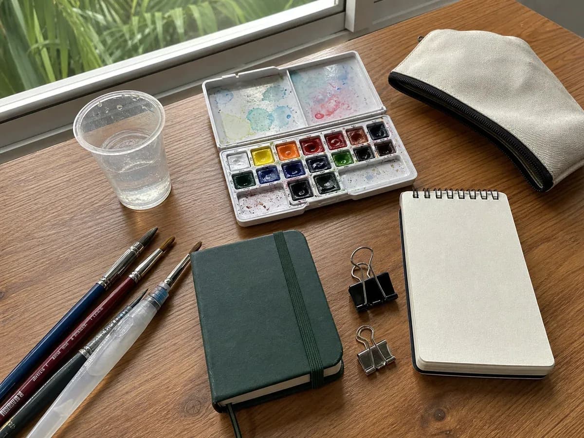 Watercolor Travel Sketching Kit sample listing photo