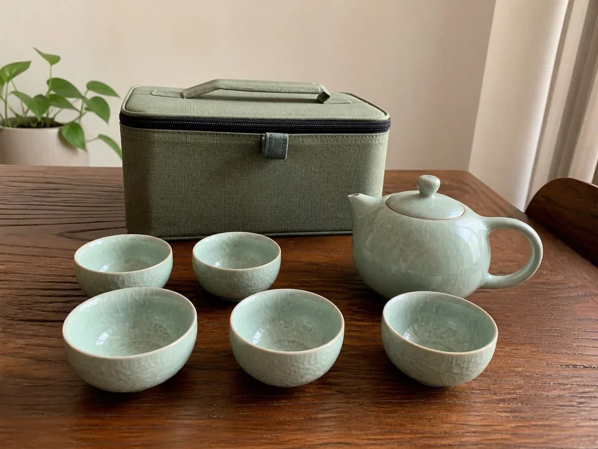 Handmade Celadon Tea Set for Five sample listing photo