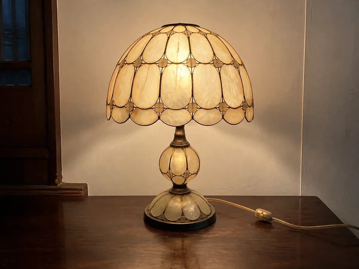 Vintage Capiz Shell Table Lamp sample listing photo
