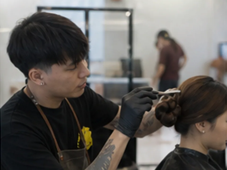 haircut, styling, color or makeup consultation in a hygienic salon