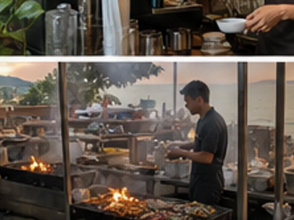 locally appropriate dishes, seating, kitchen, and reservation inquiry