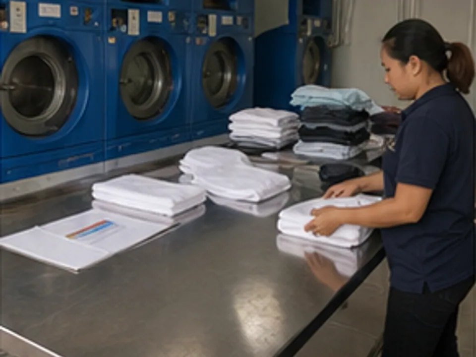 wash, dry, fold, ironing, and hotel pickup or return