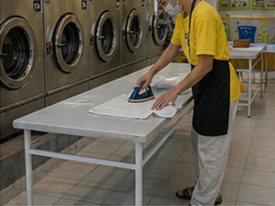 wash, dry, fold, ironing, and hotel pickup or return