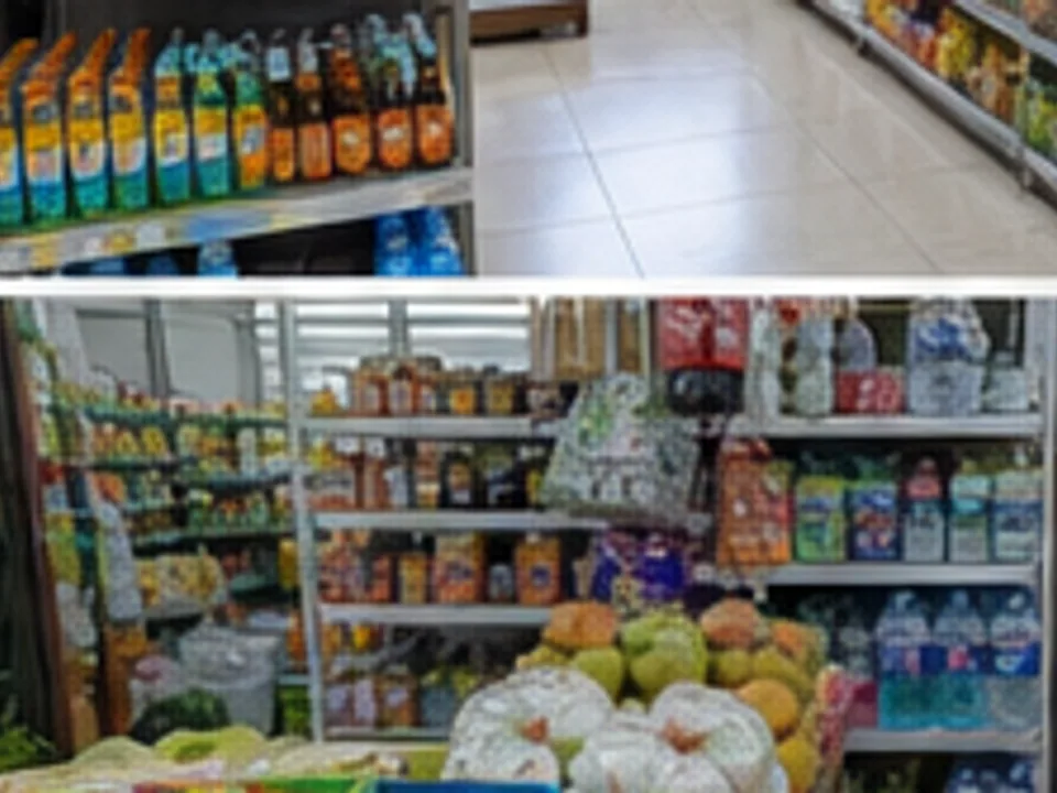 groceries, fresh products, drinks, and practical traveler essentials