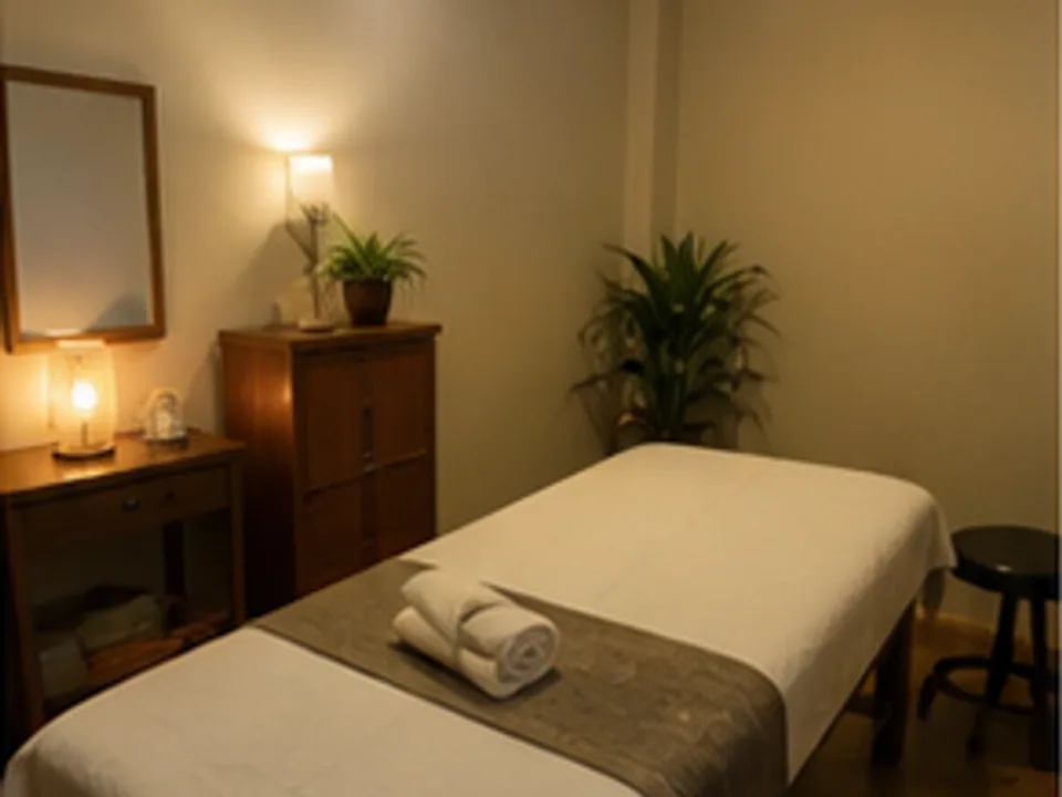 professional massage, private treatment space, and wellness preparation