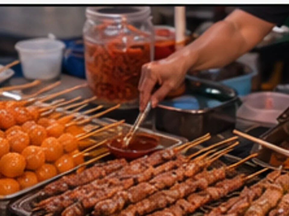 local street food prepared and served at a licensed vendor stall