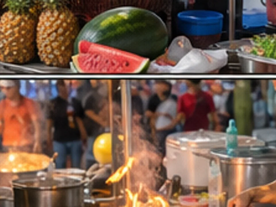 local street food prepared and served at a licensed vendor stall